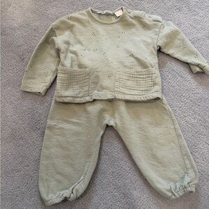 Zara baby Olive Green Baby Two-Piece Set